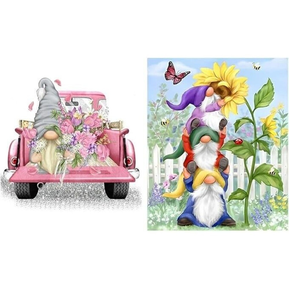 T7 Mowana 2 pk Gnomes Diamond Painting Kits for Adults Kids Beginners 5D Diamo